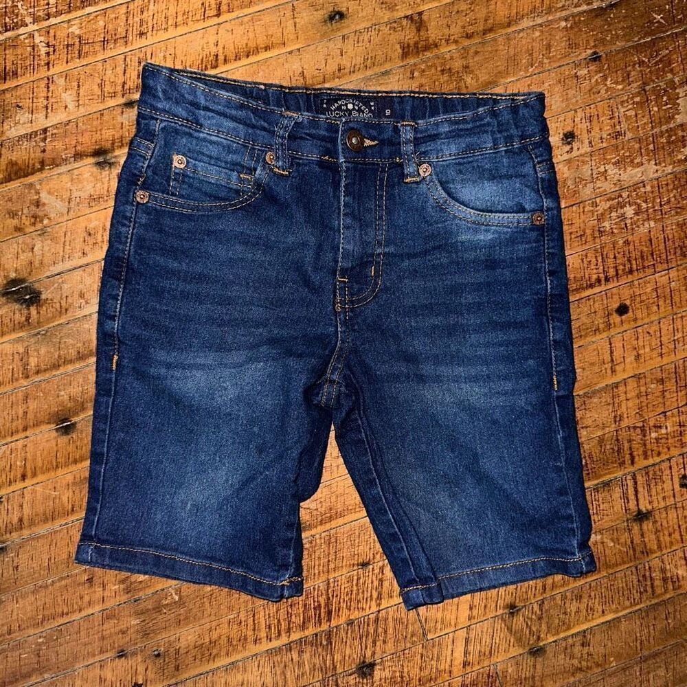 Lucky Brand classic straight distressed dark wash kids 10 shorts